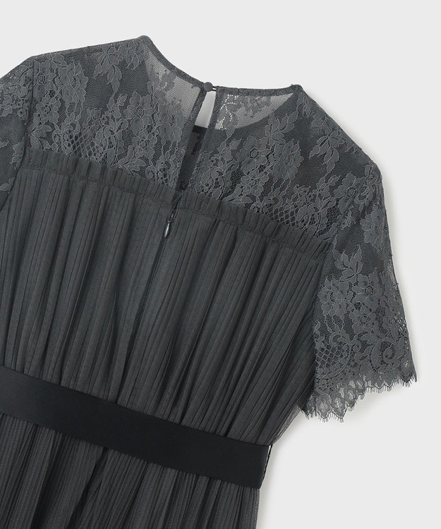 GRACE CONTINENTAL チュールプリーツドレス グレー