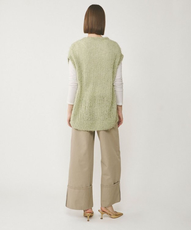 GRACE CONTINENTAL フィルムヤーンニットベスト ライトグリーン
