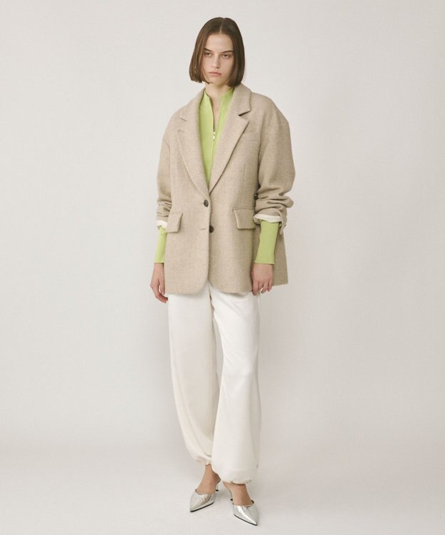 GRACE CONTINENTAL リブニットzipトップ ライトグリーン