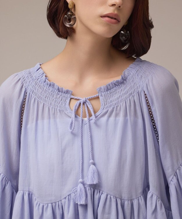 GRACE CONTINENTAL バルーンカフタントップ サックス