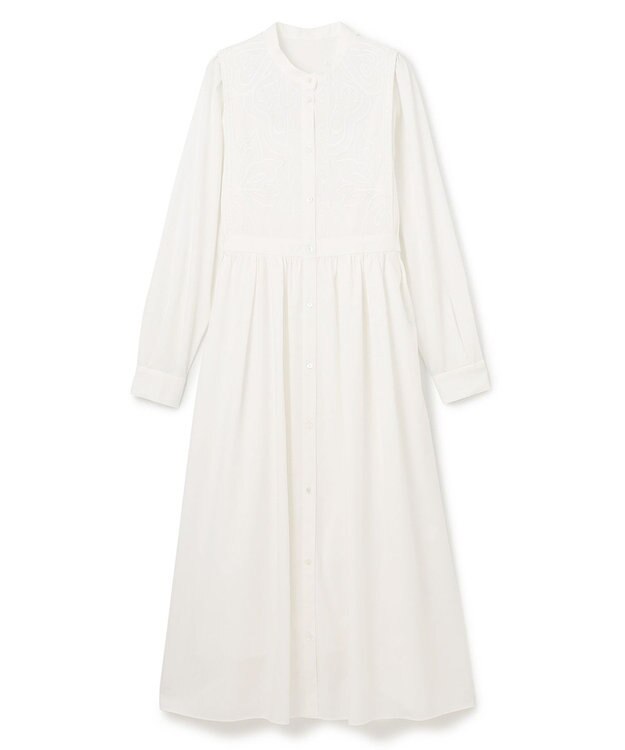 GRACE CONTINENTAL 刺繍シャツワンピース ホワイト