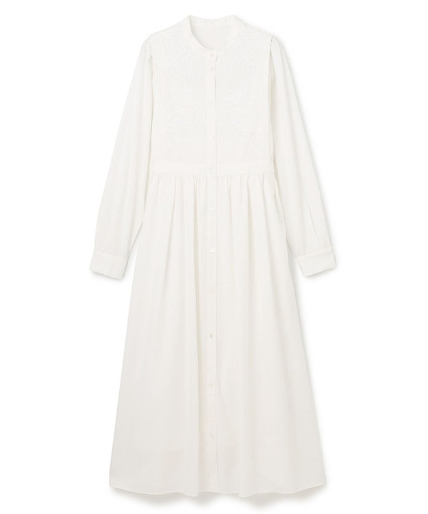 GRACE CONTINENTAL 刺繍シャツワンピース ホワイト