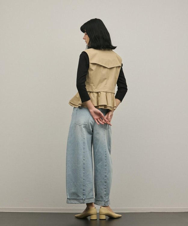 GRACE CONTINENTAL ペプラムトレンチベスト ベージュ