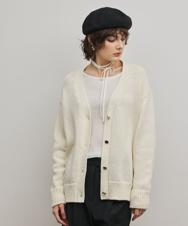 GRACE CONTINENTAL バイカラーリブニットトップ キナリ