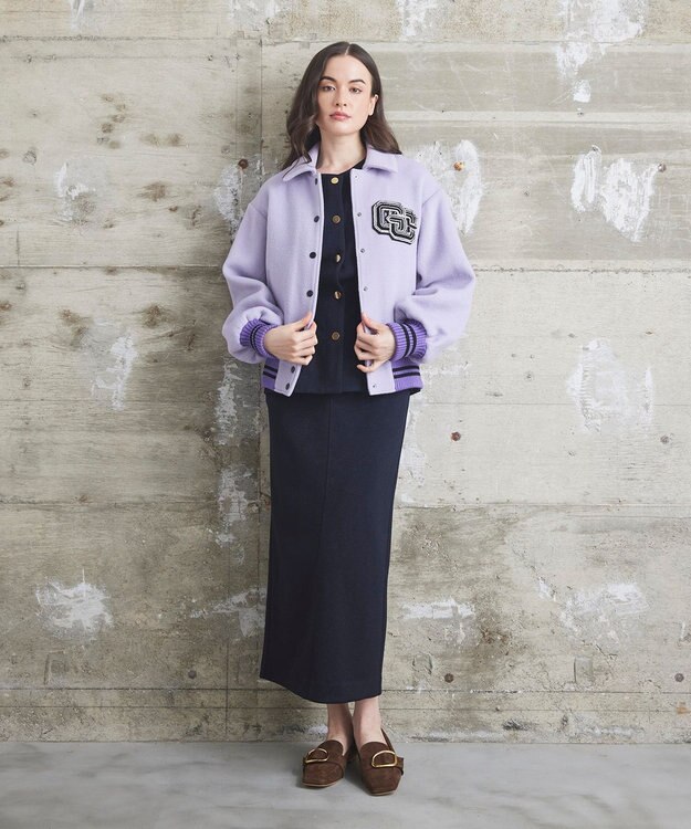 GRACE CONTINENTAL バーシティembジャケット パープル