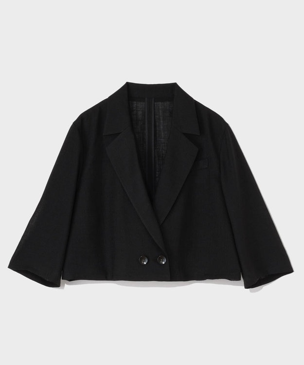 GRACE CONTINENTAL リネンライクシアージャケット ブラック