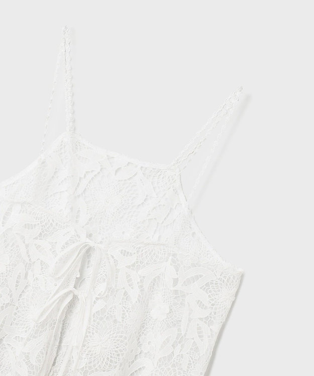GRACE CONTINENTAL フラワーレースキャミソール ホワイト