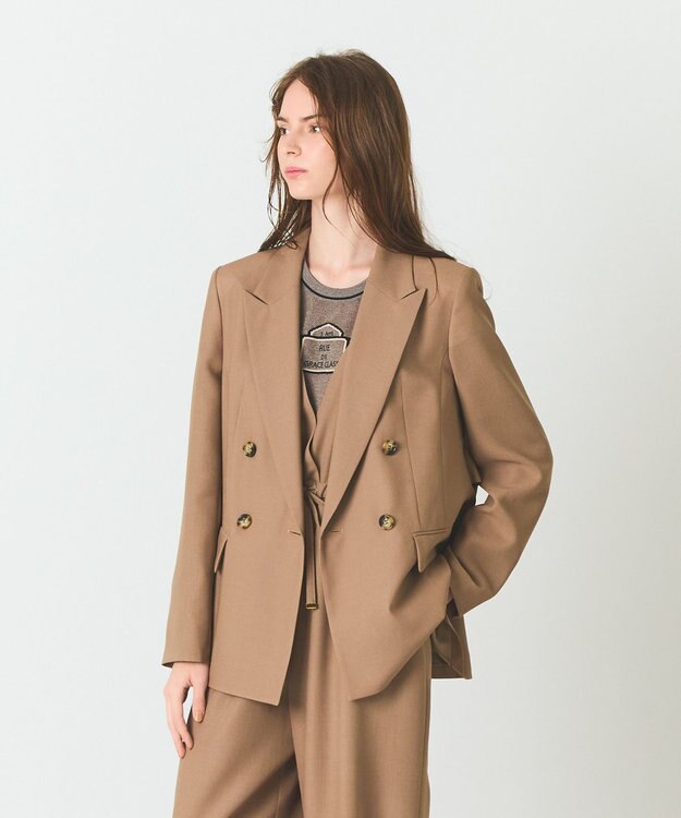GRACE CONTINENTAL バックペプラムジャケット キャメル