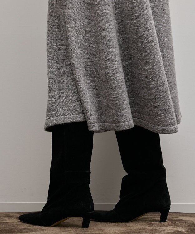 GRACE CONTINENTAL ケミカルレースニットワンピース グレー