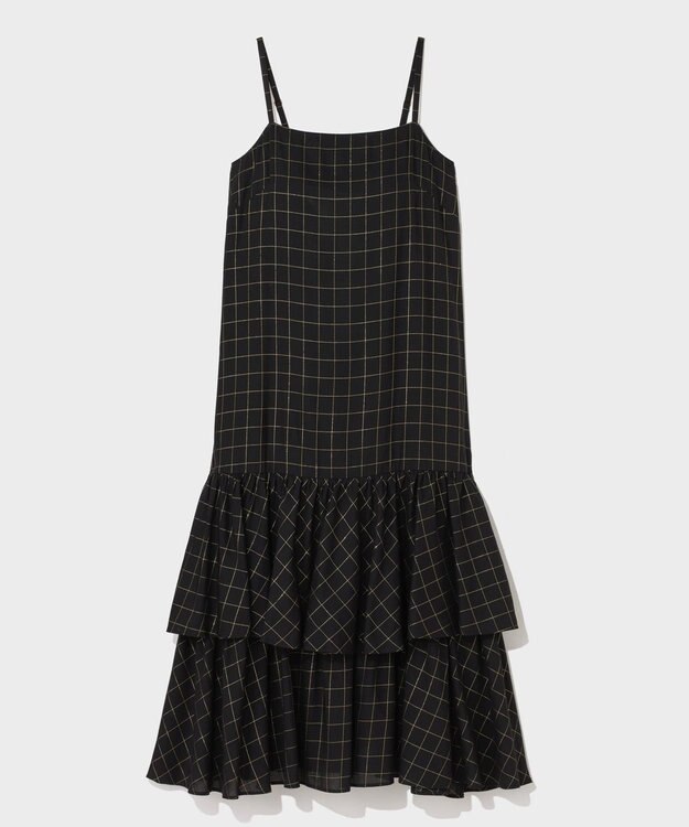 GRACE CONTINENTAL ラメチェックキャミドレス ブラック