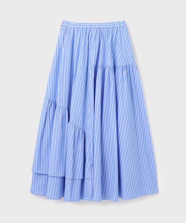 GRACE CONTINENTAL イレギュラーギャザースカート ストライプ