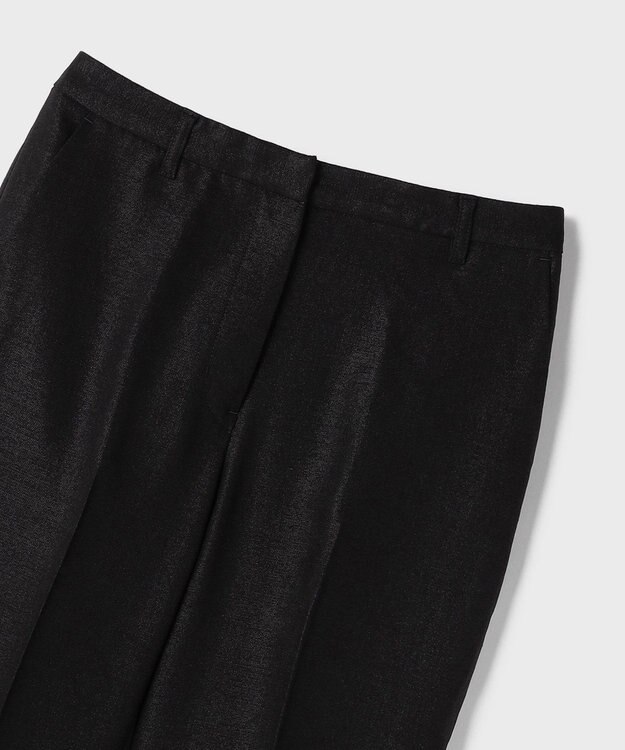 GRACE CONTINENTAL トリアセ麻調テーパードパンツ ブラック