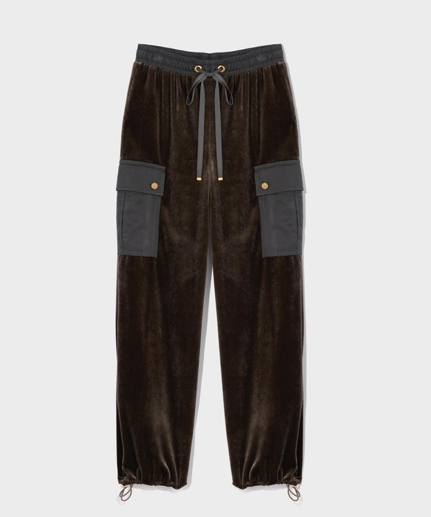 GRACE CONTINENTAL トリアセベロアパンツ カーキ