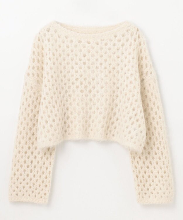 GRACE CONTINENTAL アルパカメッシュニットトップ キナリ