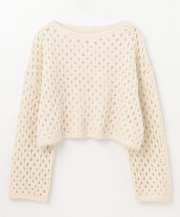 GRACE CONTINENTAL アルパカメッシュニットトップ キナリ