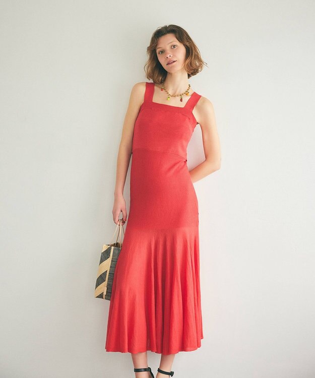 GRACE CONTINENTAL ニットキャミワンピース レッド