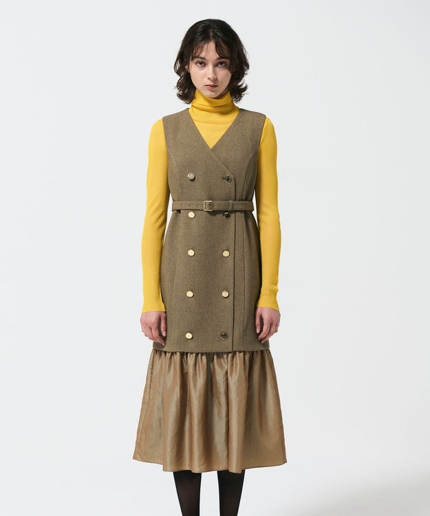 GRACE CONTINENTAL ロングジレワンピ カルゼコンビジレワンピース / GRACE CONTINENTAL | GRACE