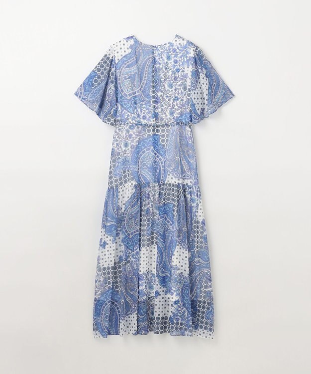 GRACE CONTINENTAL ペイズリーカシュクールワンピース ブルー