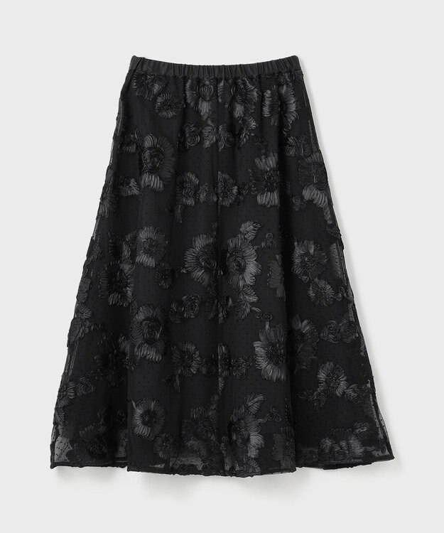 GRACE CONTINENTAL サテンコードスカート ブラック