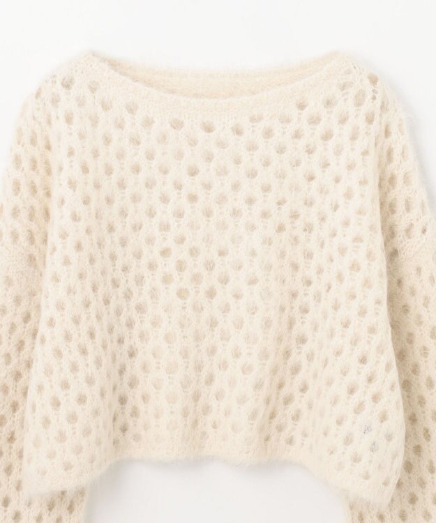 GRACE CONTINENTAL アルパカメッシュニットトップ キナリ