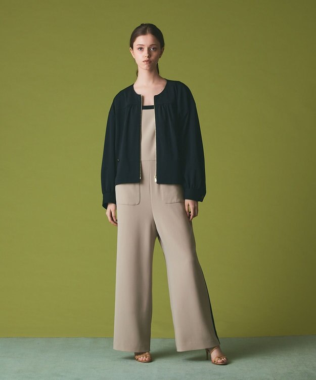 GRACE CONTINENTAL トリアセバイカラーサロペット ベージュ