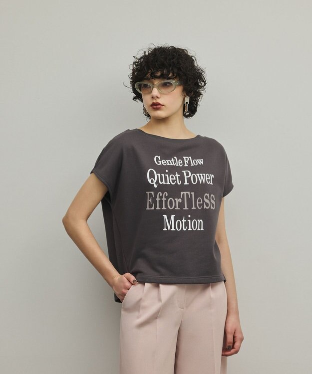 GRACE CONTINENTAL ルーズロゴTシャツ チャコール