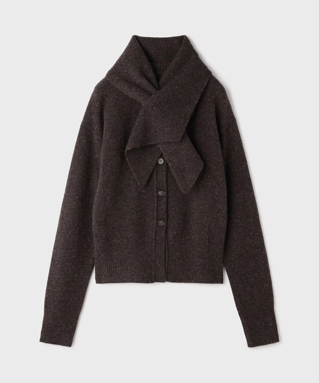 GRACE CONTINENTAL ネップニットカーディガン ブラウン