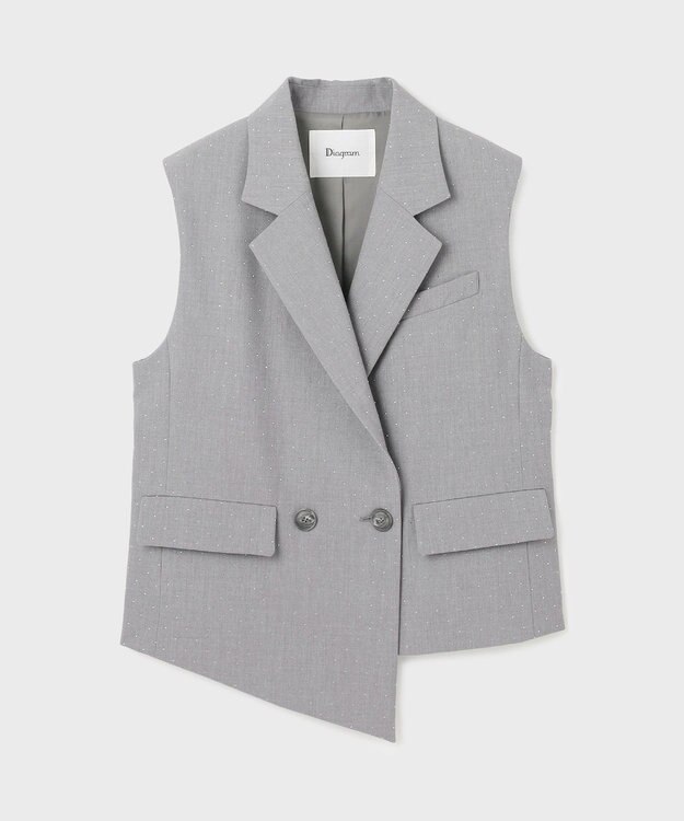 GRACE CONTINENTAL イレヘムビジュージレジャケット グレー