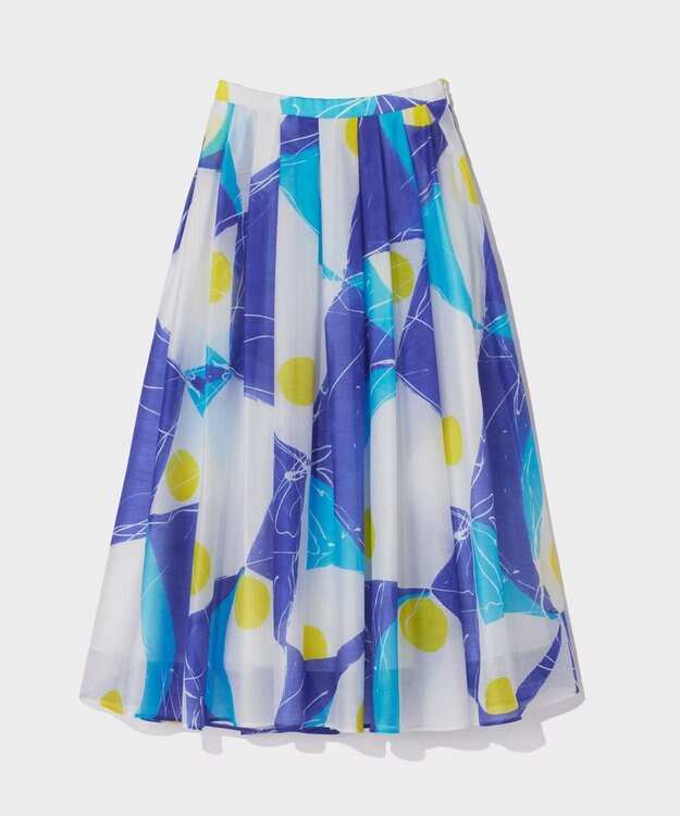 GRACE CONTINENTAL ペイントシアースカート ブルー