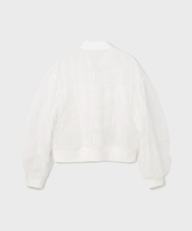 GRACE CONTINENTAL チュールギャザーブルゾン ホワイト