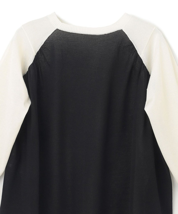 GRACE CONTINENTAL バイカラークルーニットトップ ホワイト