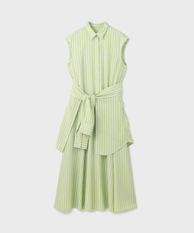 GRACE CONTINENTAL ストライプシャツワンピース グリーン