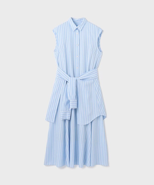 GRACE CONTINENTAL ストライプシャツワンピース ブルー