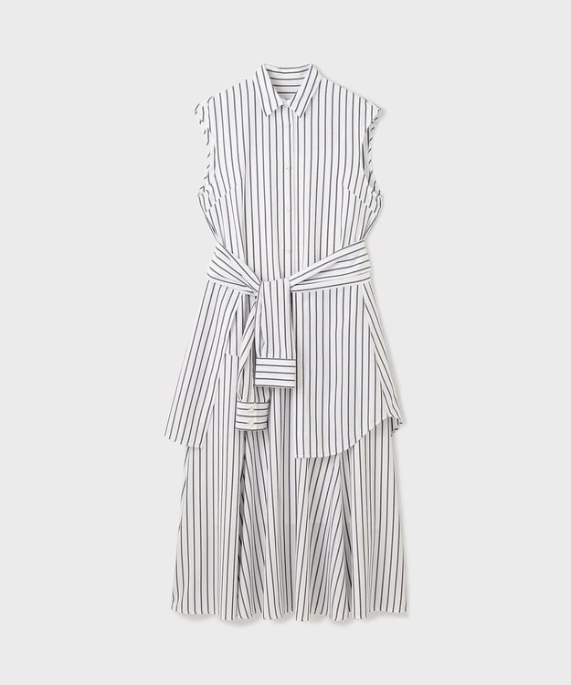 GRACE CONTINENTAL ストライプシャツワンピース ホワイト