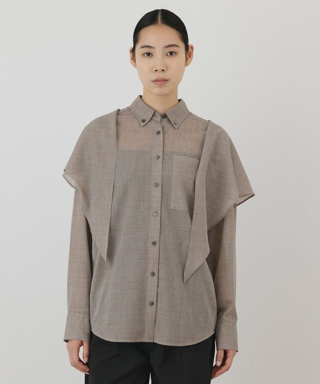 GRACE CONTINENTAL ストール付シャツ ベージュ
