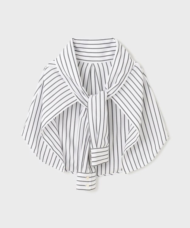 GRACE CONTINENTAL ストライプシャツワンピース ホワイト