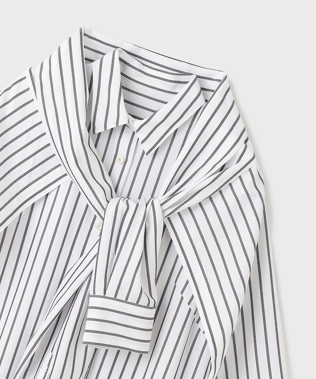 GRACE CONTINENTAL ストライプシャツワンピース ホワイト