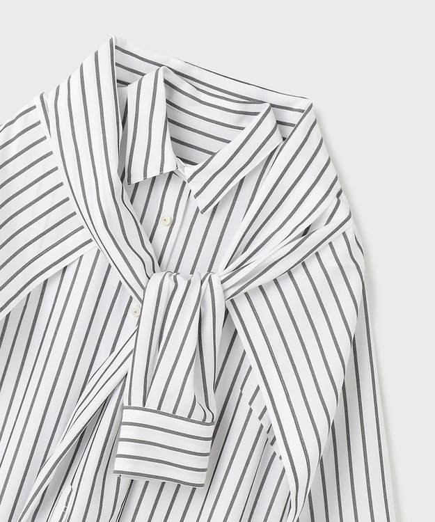 GRACE CONTINENTAL ストライプシャツワンピース ホワイト