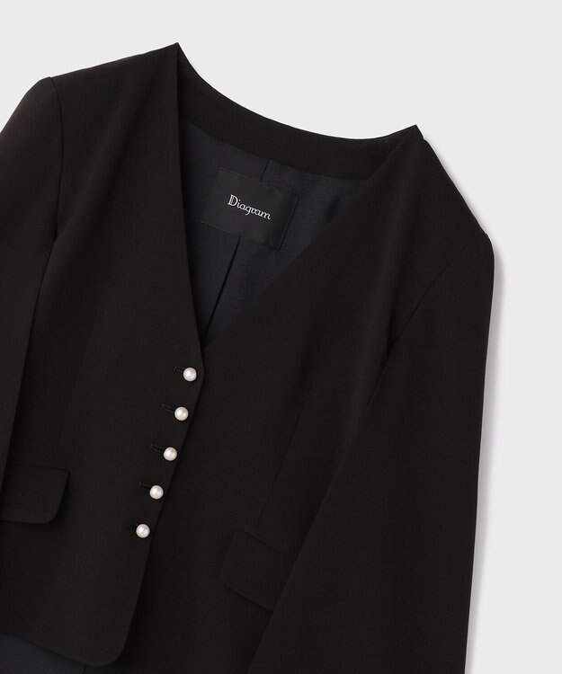 GRACE CONTINENTAL トリアセケープスリーブジャケット ブラック