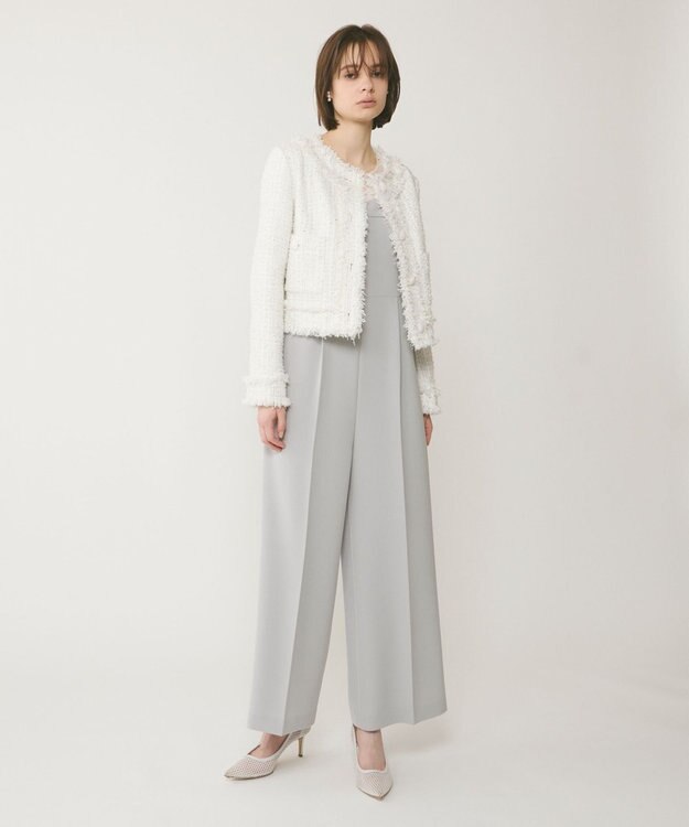 GRACE CONTINENTAL オーガン切替サロペ グレー