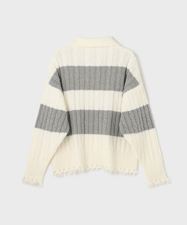 GRACE CONTINENTAL アランポロニットトップ ホワイト