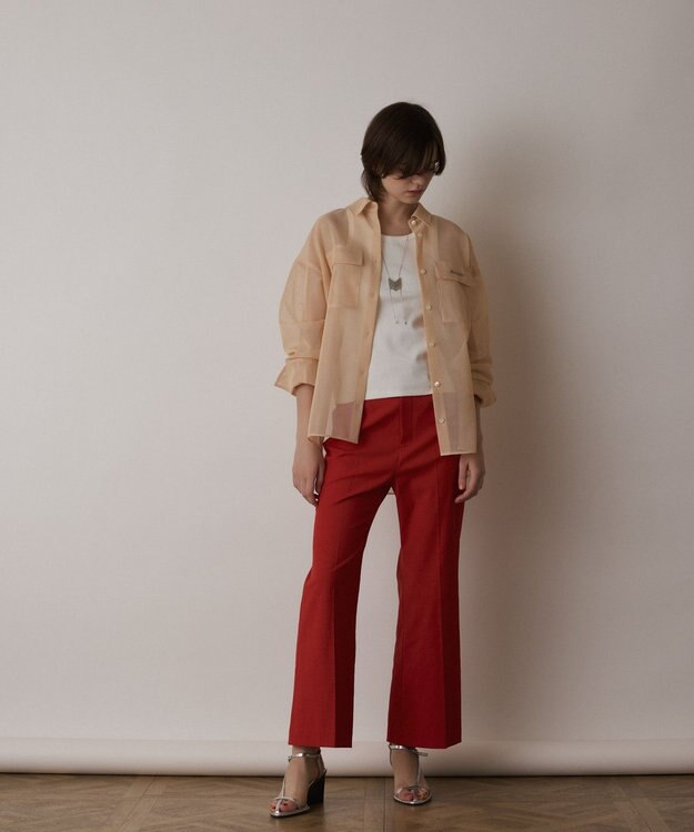 GRACE CONTINENTAL メッシュオーバーシャツ ピンク