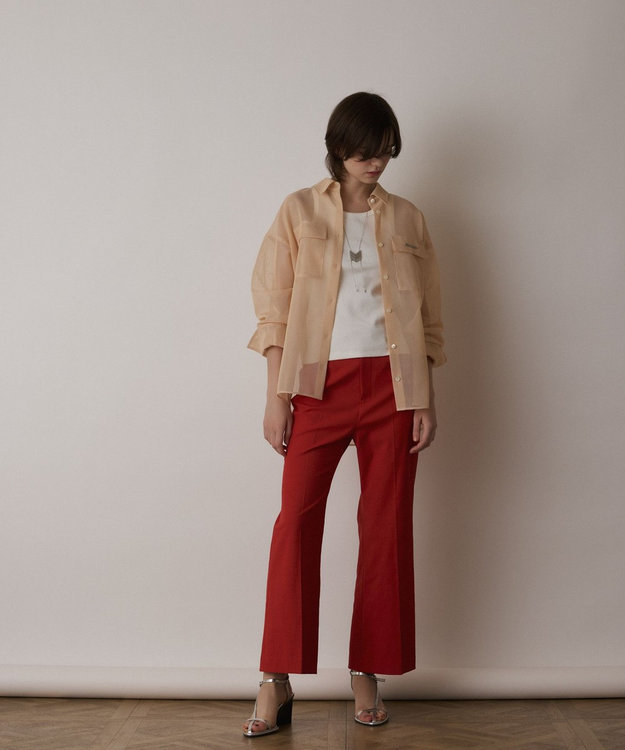 GRACE CONTINENTAL メッシュオーバーシャツ ピンク