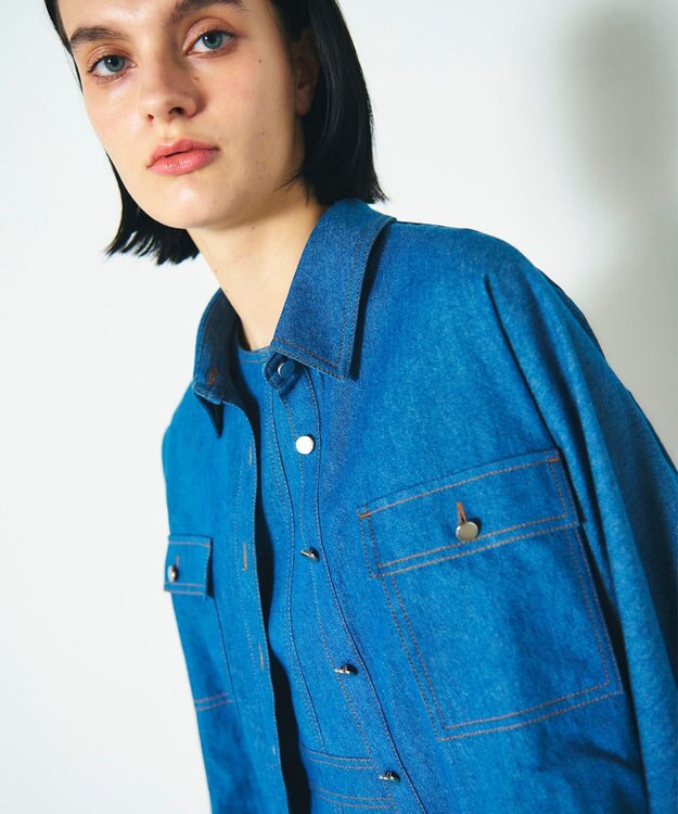 GRACE CONTINENTAL セットデニムワンピース サックス