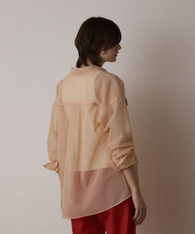 GRACE CONTINENTAL メッシュオーバーシャツ ピンク