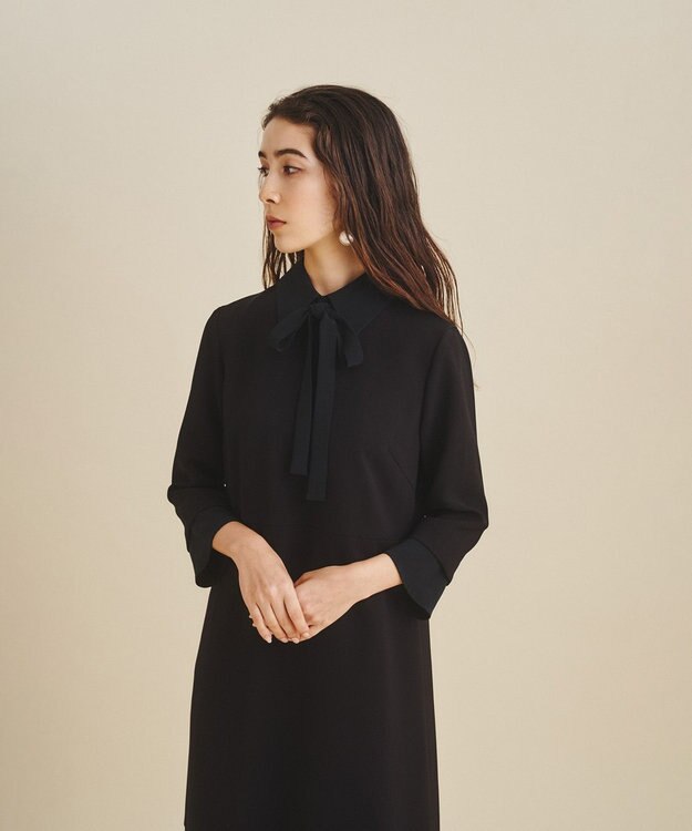 GRACE CONTINENTAL ダブルクロスドレス ブラック