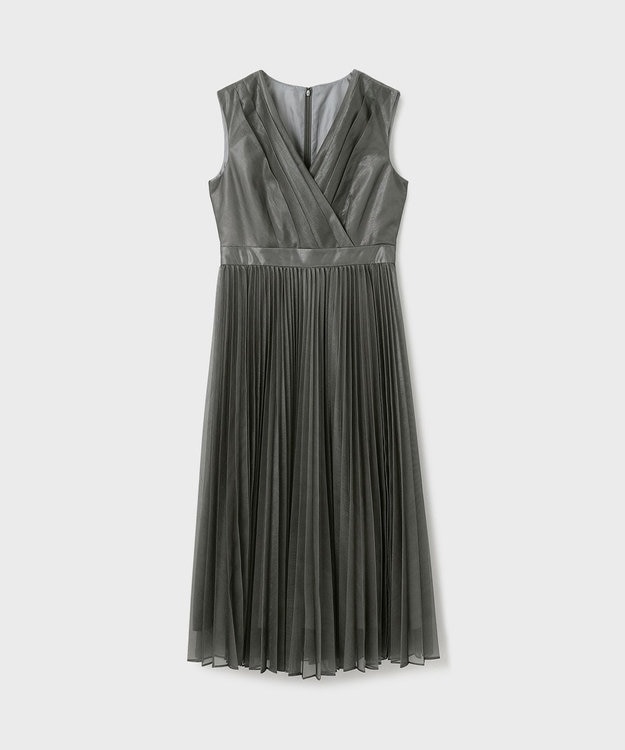 GRACE CONTINENTAL ブライトメッシュワンピース グレー