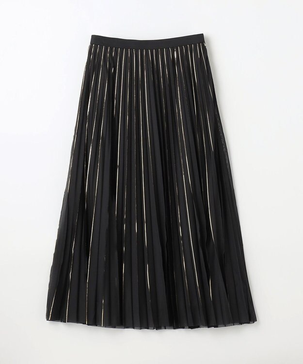GRACE CONTINENTAL フォイルラインプリーツスカート ブラック