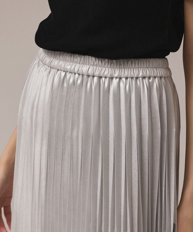 GRACE CONTINENTAL コラボロングプリーツスカート シルバー