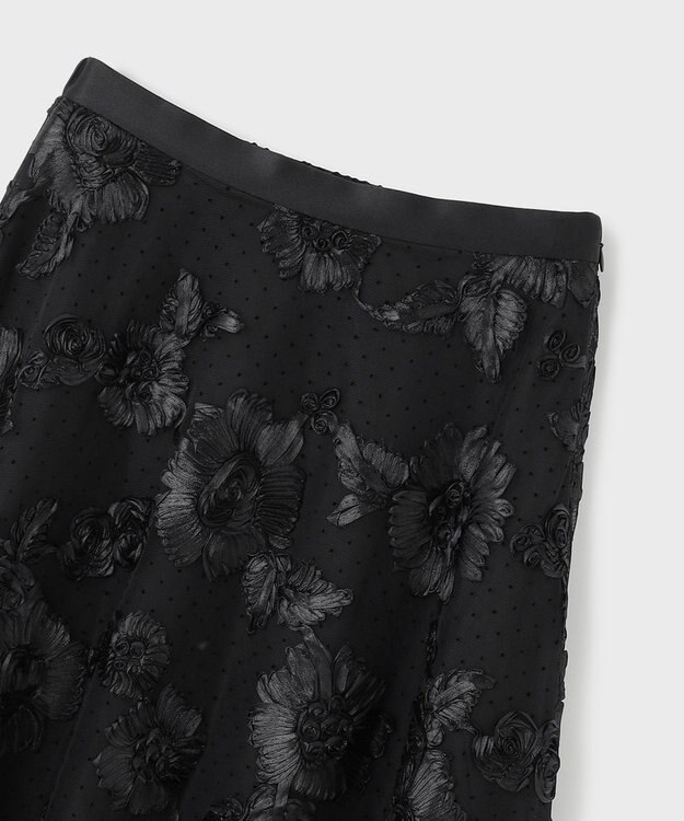 GRACE CONTINENTAL サテンコードスカート ブラック